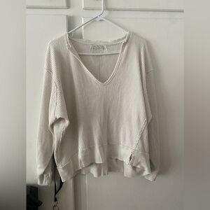 We The Free Cream V-Neck Sweater